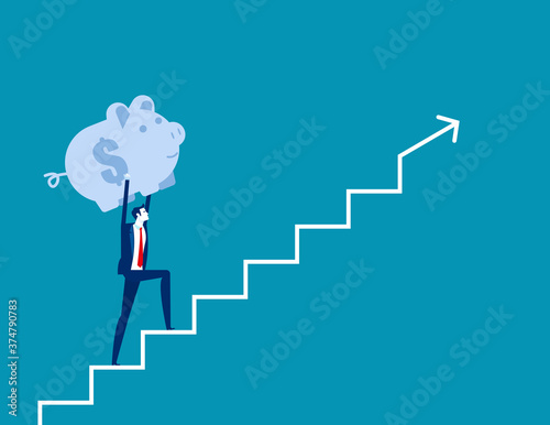 Business finance saving growth. Business finance and economy