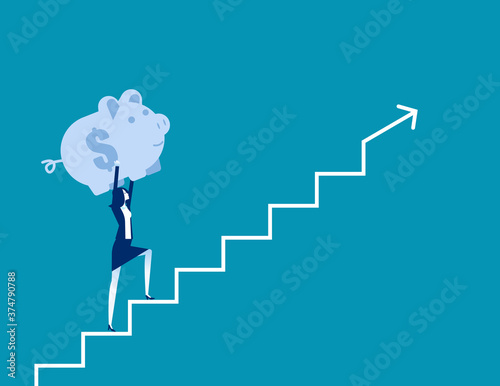 Business finance saving growth. Business finance and economy
