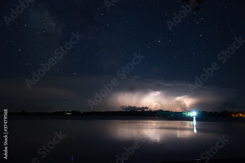 Lake Herman Lighting, reflection, and stars