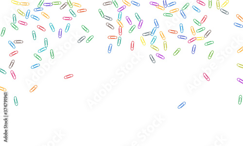 Stationary paperclips isolated on white background