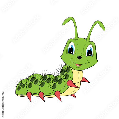 illustration vector graphic of cute catterpillar animal character cartoon isolated, perfect for cover, book, birthday card, gift card, wrap paper, sticker, t-shirt, memo, decoration