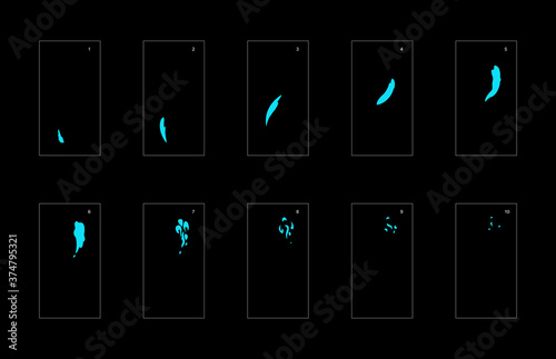 Smoke effect. blue smoke animation sprite sheet. classic smoke effect animation for game or cartoon or animation. vector style animation effect 1782.