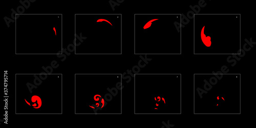 Smoke effect. fire smoke animation sprite sheet. classic fire smoke effect animation for game or cartoon or animation. vector style fire animation effect 1796.