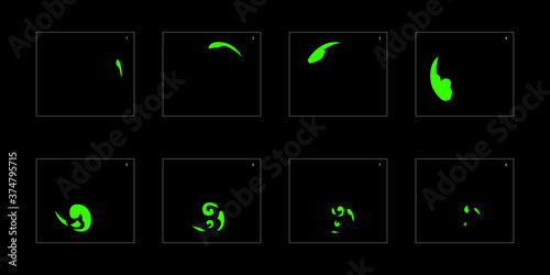 Smoke effect. liquid smoke animation sprite sheet. classic liquid smoke effect animation for game or cartoon or animation. vector style liquid animation effect 1797.