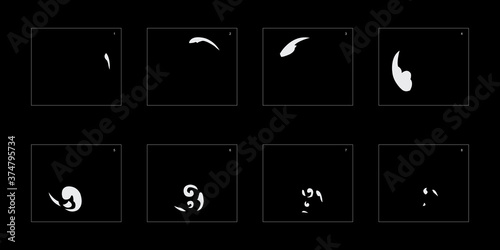 Smoke effect. smoke animation sprite sheet. classic smoke effect animation for game or cartoon or animation. vector style animation effect 1793.