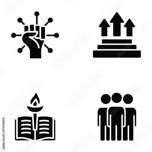 Skills and Growth Glyph Vectors 