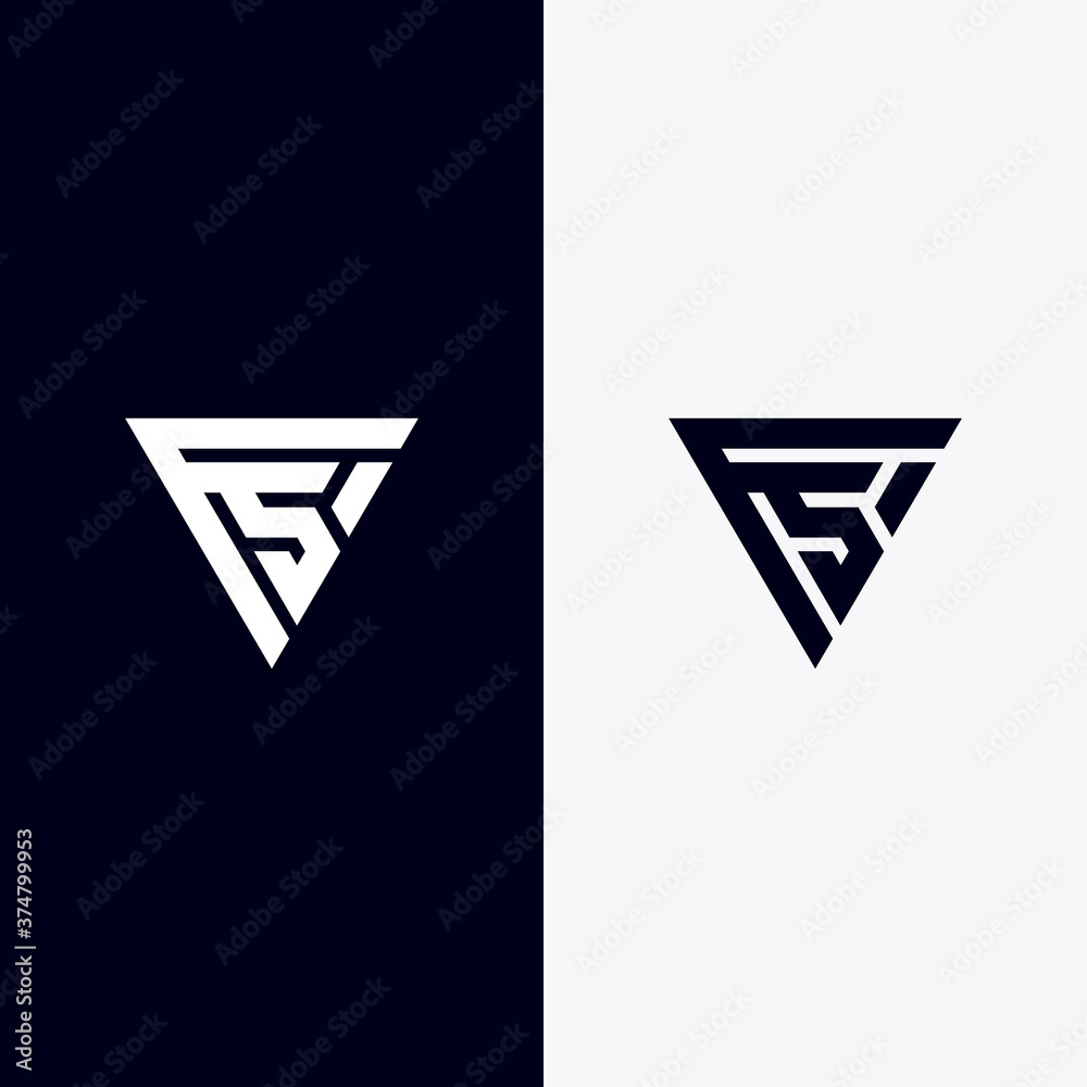 F S logo concept in triangle vector F S logo concept in triangle vector