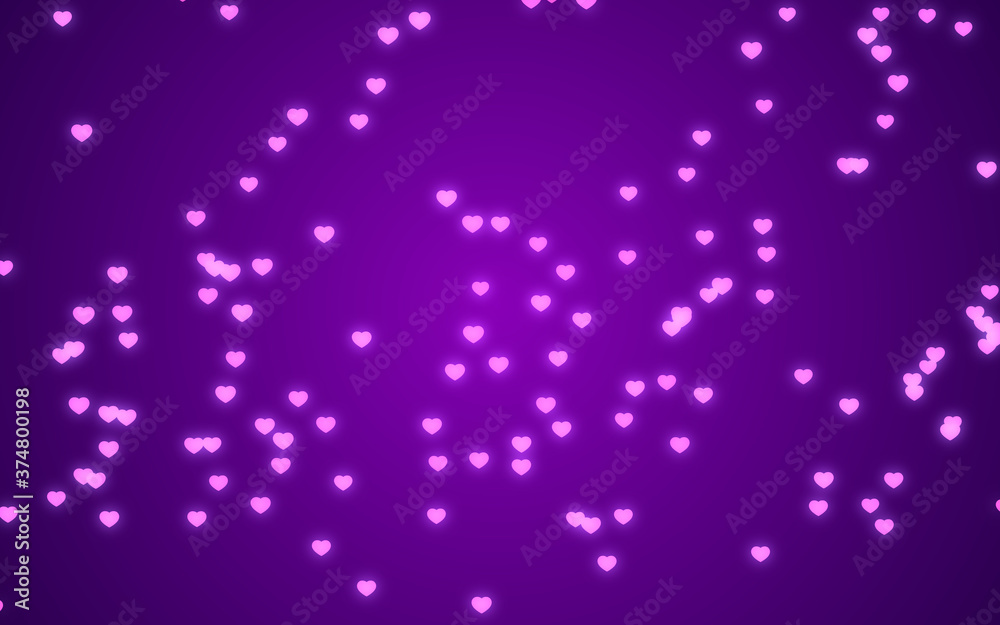 Valentine day pink hearts on purple background. Valentine day pink hearts on purple background.
