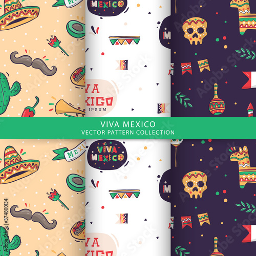 Viva Mexico vector pattern collection