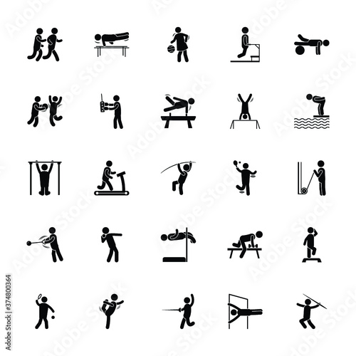 Physical Games Glyph Icons 
