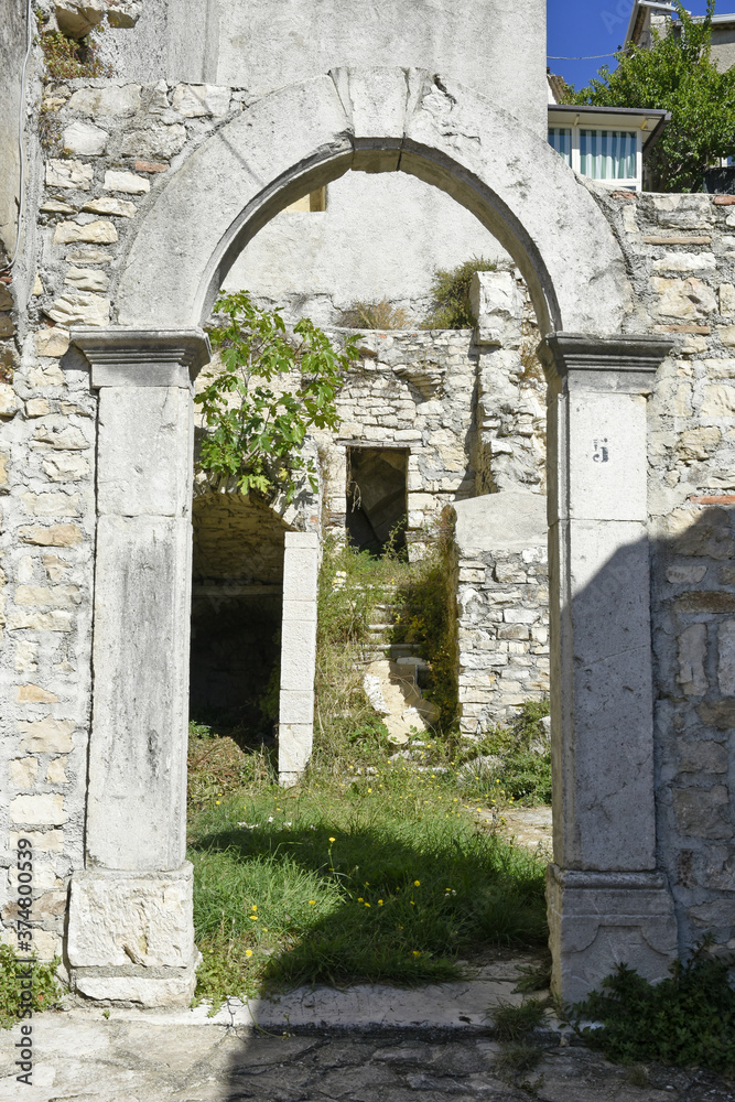 Arch of a ruined building in Cercemaggiore in the Molise region, Italy.