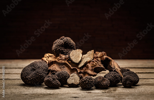 Black truffle mushroom photo