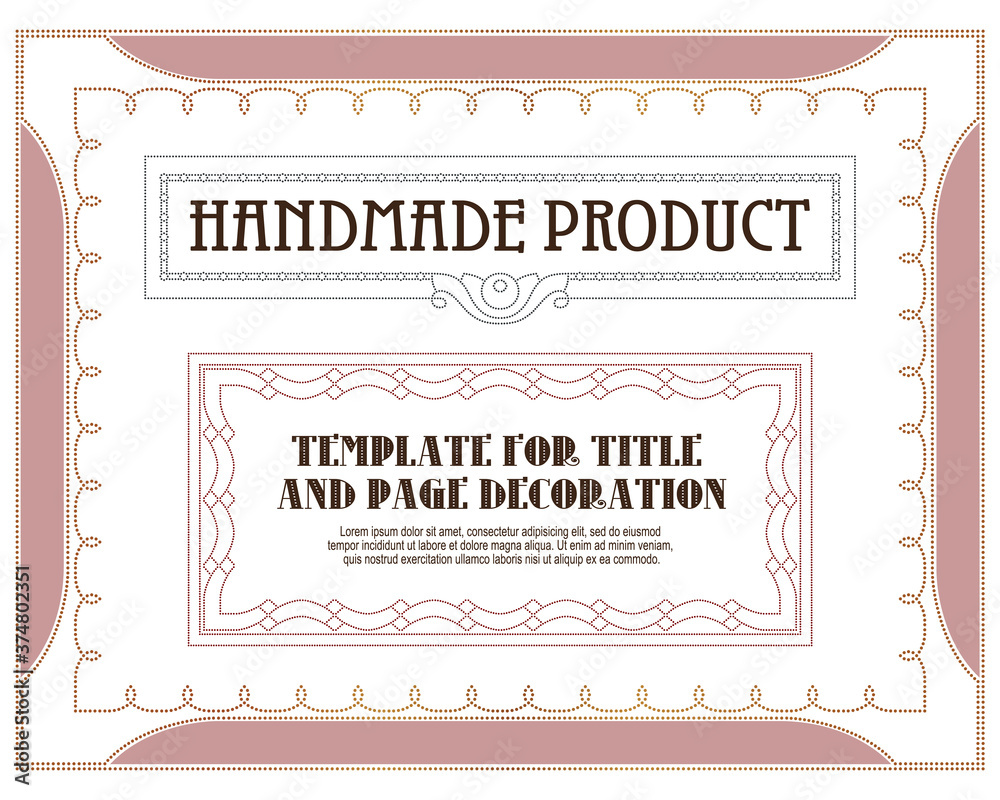 Decorative borders and frames Art Nouveau style.