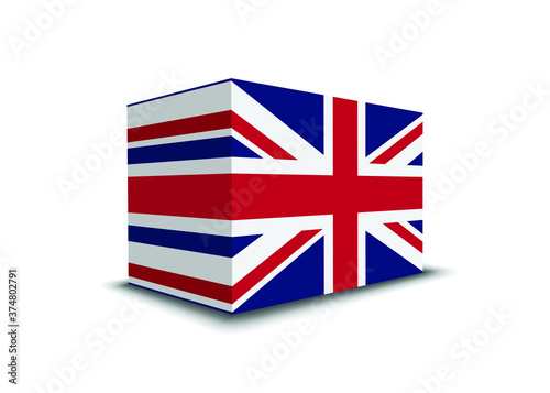 Vector illustration of UK flag 3d icon