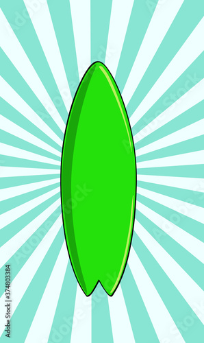 Surfing. Sport creative poster design. Cartoon style surfboard on vintage background.