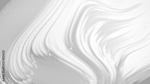 Abstract white gray background with waves luxury. 3d illustration, 3d rendering.