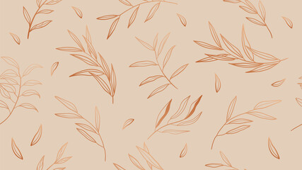 Wandcirkels Bloemenprints patronen Sierlijke bloemenranken in lijnkunst  © TWINS DESIGN STUDIO
