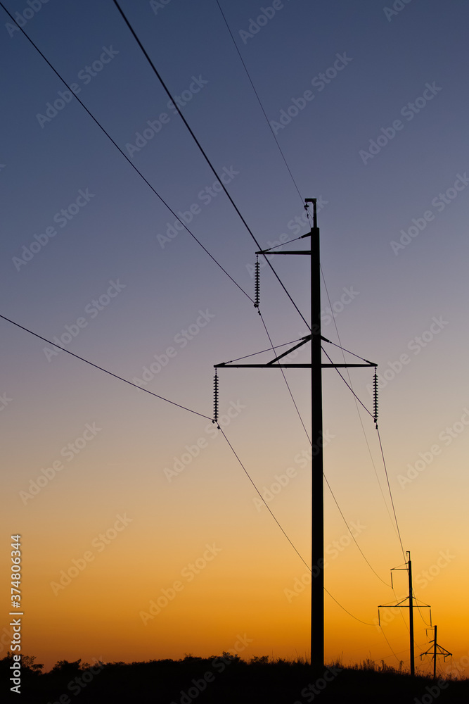 Fototapeta premium high voltage power lines