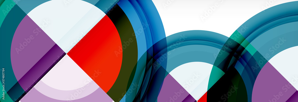 Obraz premium Round shapes, triangles and circles. Modern abstract background