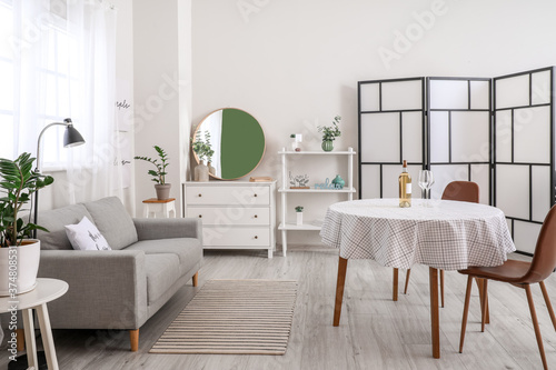 Interior of modern stylish dining room