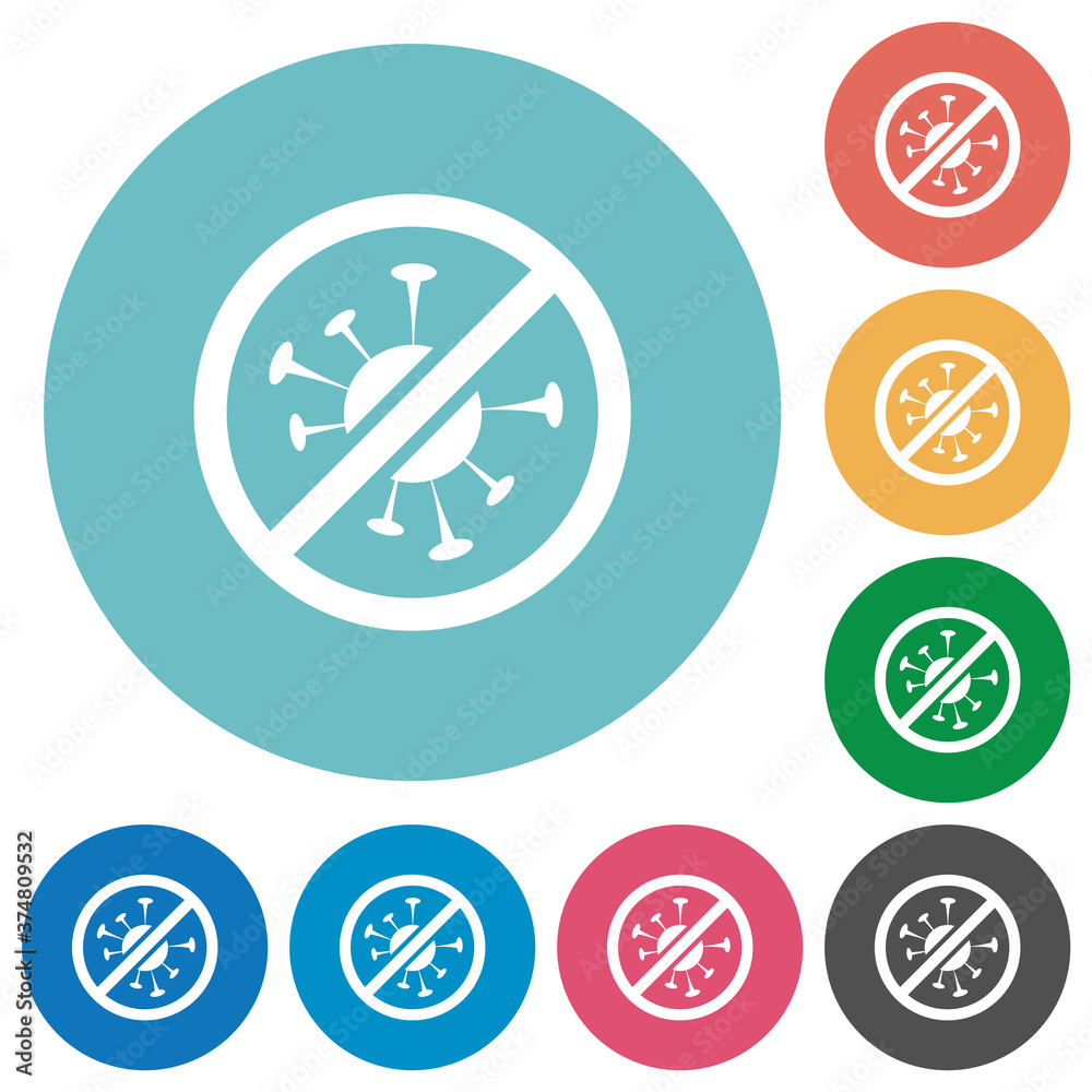No covid flat round icons No covid flat round icons
