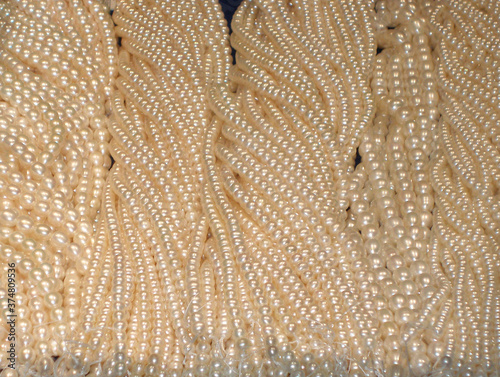  many Pearl necklace , soft focus photo