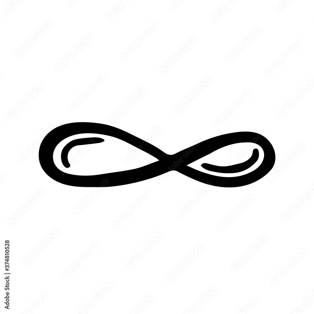 Fototapeta premium Endless symbol. Witchcraft. Happy Halloween. Illustration isolated on white background.