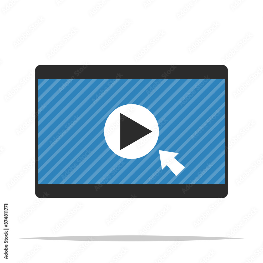 Video clip play vector isolated illustration Video clip play vector isolated illustration