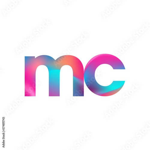 Initial Letter MC Logo Lowercase colorful design, Modern and Simple Logo Design.