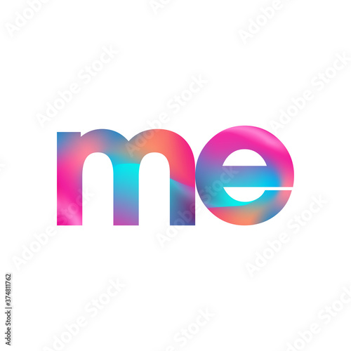 Initial Letter ME Logo Lowercase colorful design, Modern and Simple Logo Design.