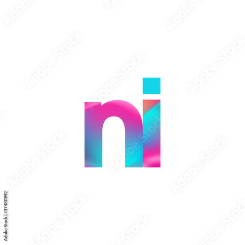 Initial Letter NI Logo Lowercase colorful design, Modern and Simple Logo Design.