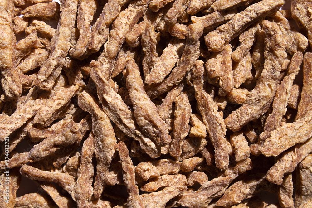 Uncooked soy meat, vegetarian protein Uncooked soy meat, vegetarian protein