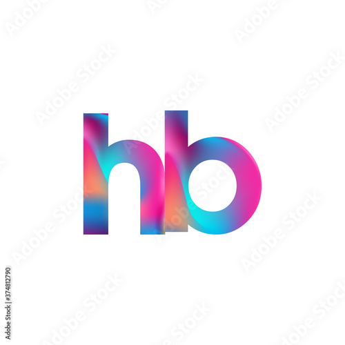Initial Letter HB Logo Lowercase colorful design, Modern and Simple Logo Design.