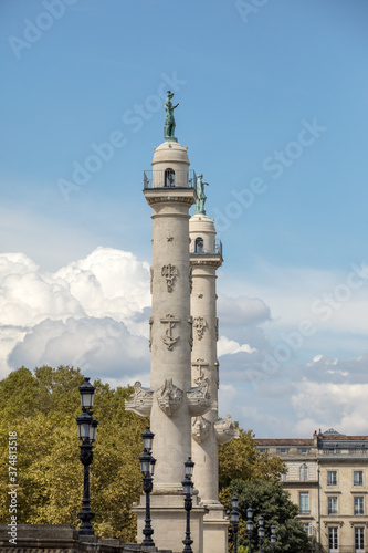  Two rostral columns in Place des Quinconces, Bordeaux, France. photo