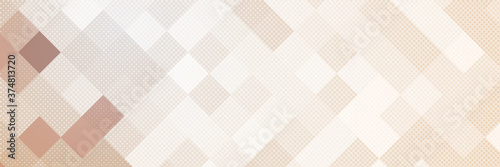 Fototapeta Naklejka Na Ścianę i Meble -  Vector banner, squares. Diagonal structure. Halftone dots background, fading dot effect.