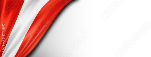 Bild auf Leinwand peruvian flag isolated on white banner