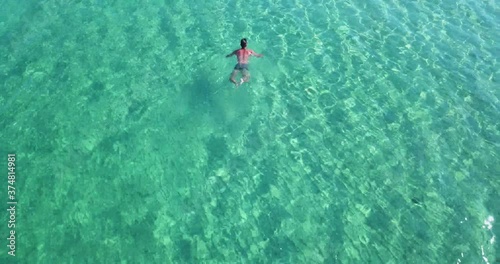drone over the beautiful sardinia sea
