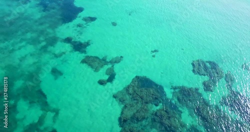 drone over the beautiful sardinia sea