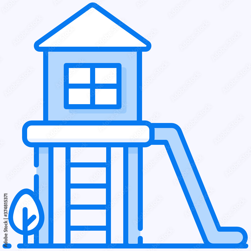 An outdoor play area for kids, playground in flat icon
An outdoor play area for kids, playground in flat icon