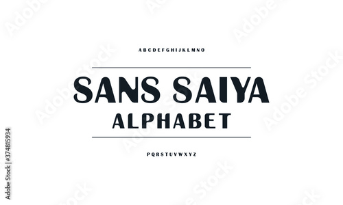 Sans serif modern stylish font set. A to z vector illustration typeface.