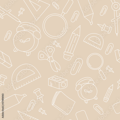 Tableau sur toile Seamless vector pattern with chancellery background