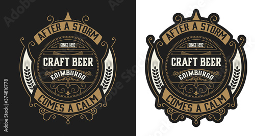 Vintage Style Beer Label Layout