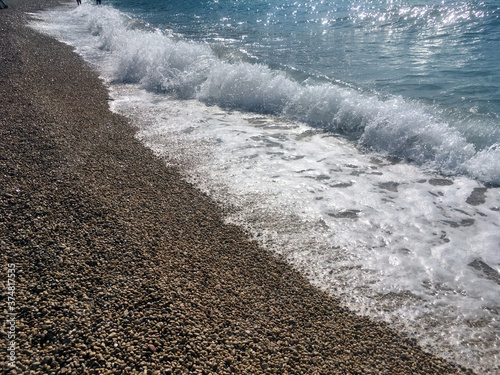 Sea waves, summer day on the beach! photo