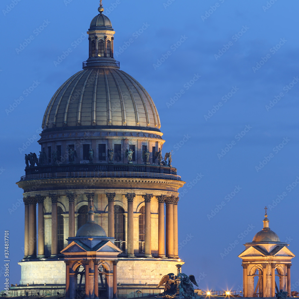 Isaac's Cathedral in St. Petersburg before the dawn