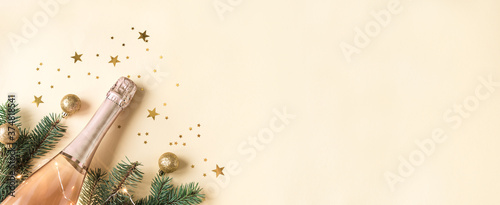 Christmas Background with Champagne