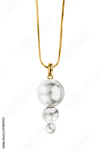 Pearl pendant isolated