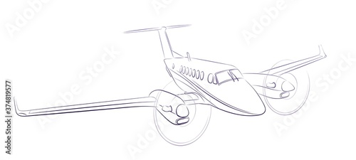 The Sketch of a passenger airliner.