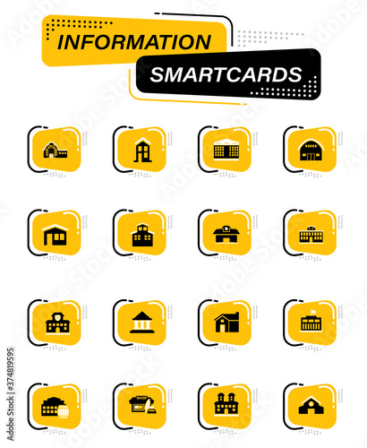 Infrastucture of the city icons set