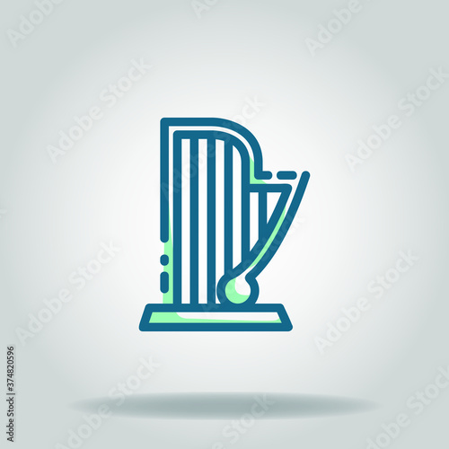 harp icon or logo in  twotone

