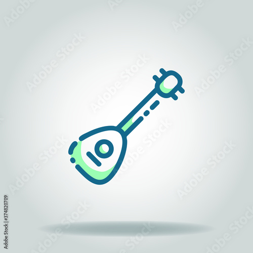 mandolin icon or logo in  twotone
